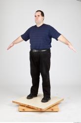 Whole Body Man White Casual Overweight Studio photo references